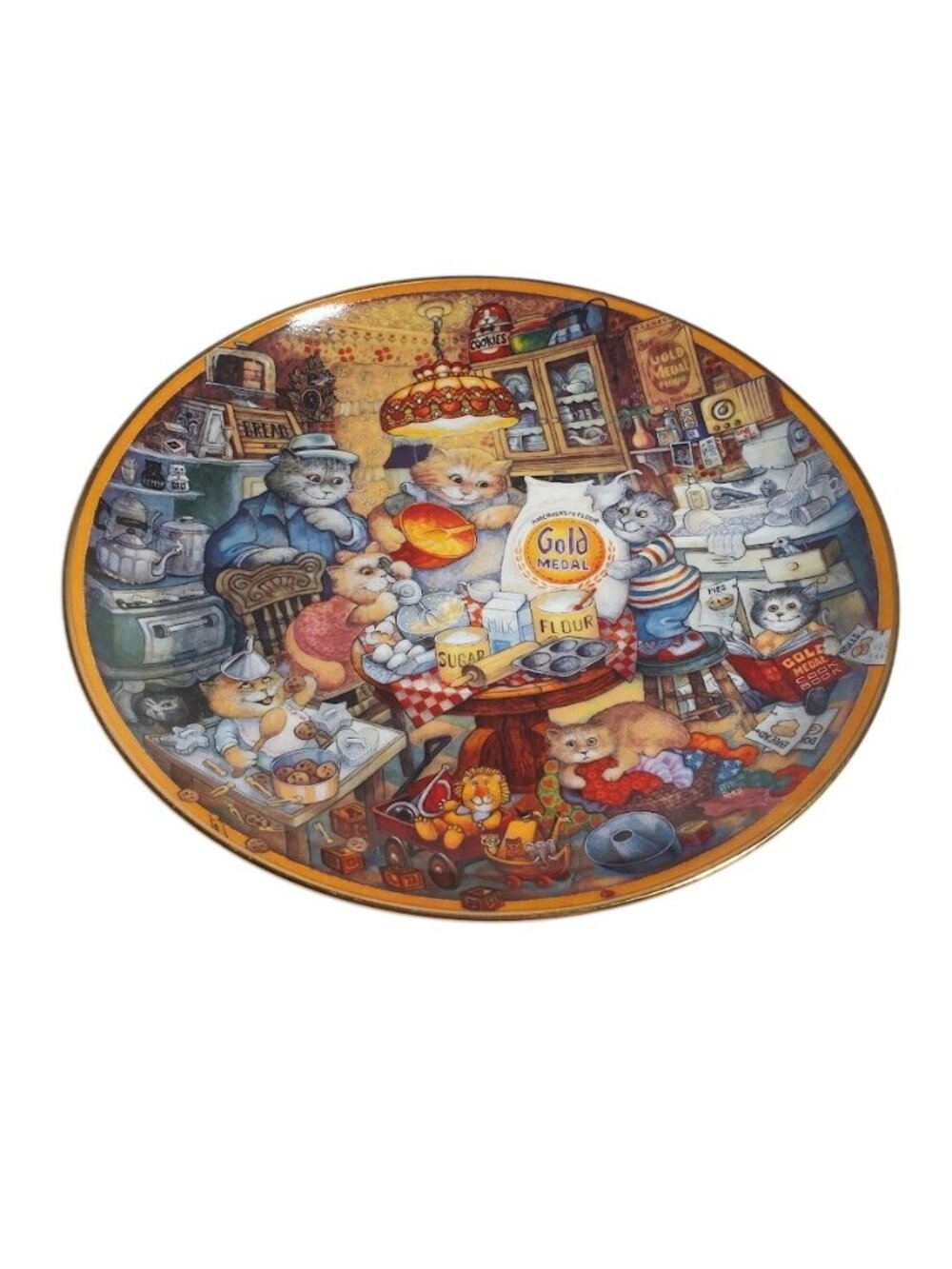 Cooking Cats Gold Medal Flour 115th Anniversary Plate Franklin Mint Porcelain